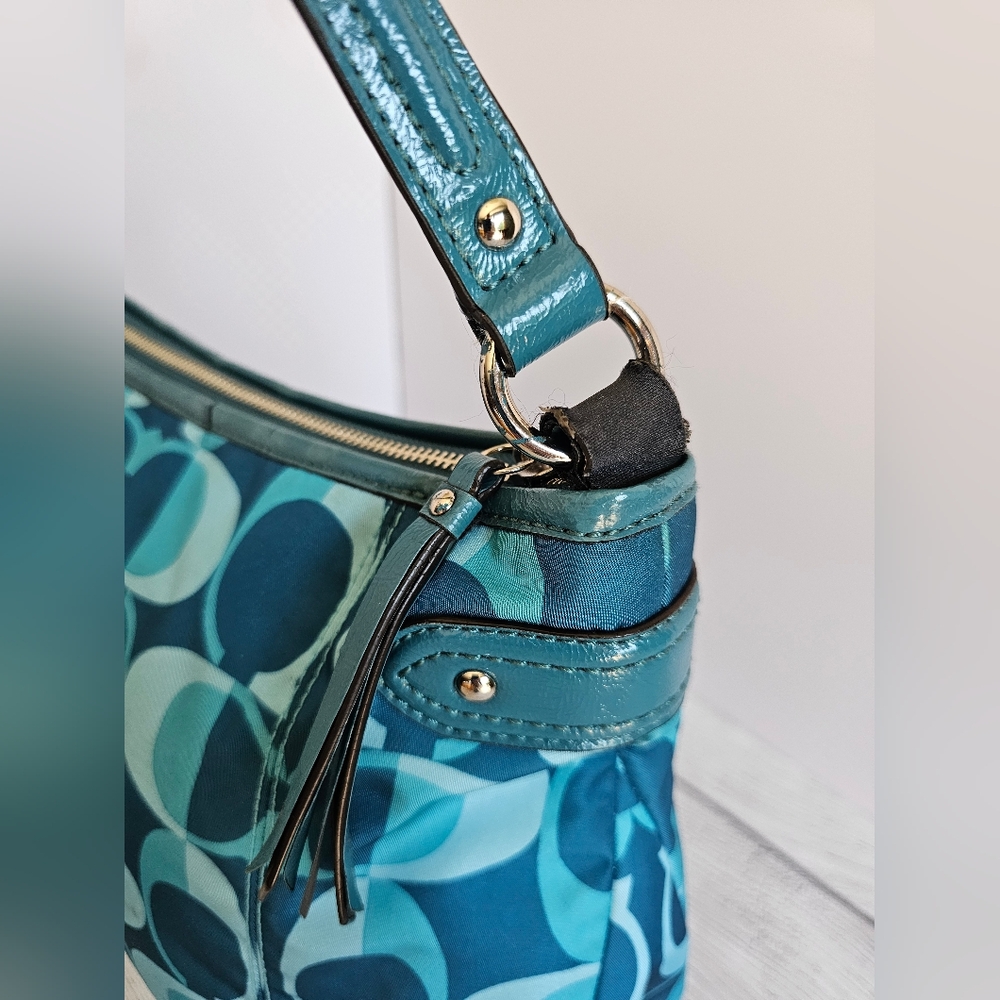 Coach Daisy Dream C Print Teal Convertible Hobo/Crossbody Bag F26023 - Picture 11 of 14